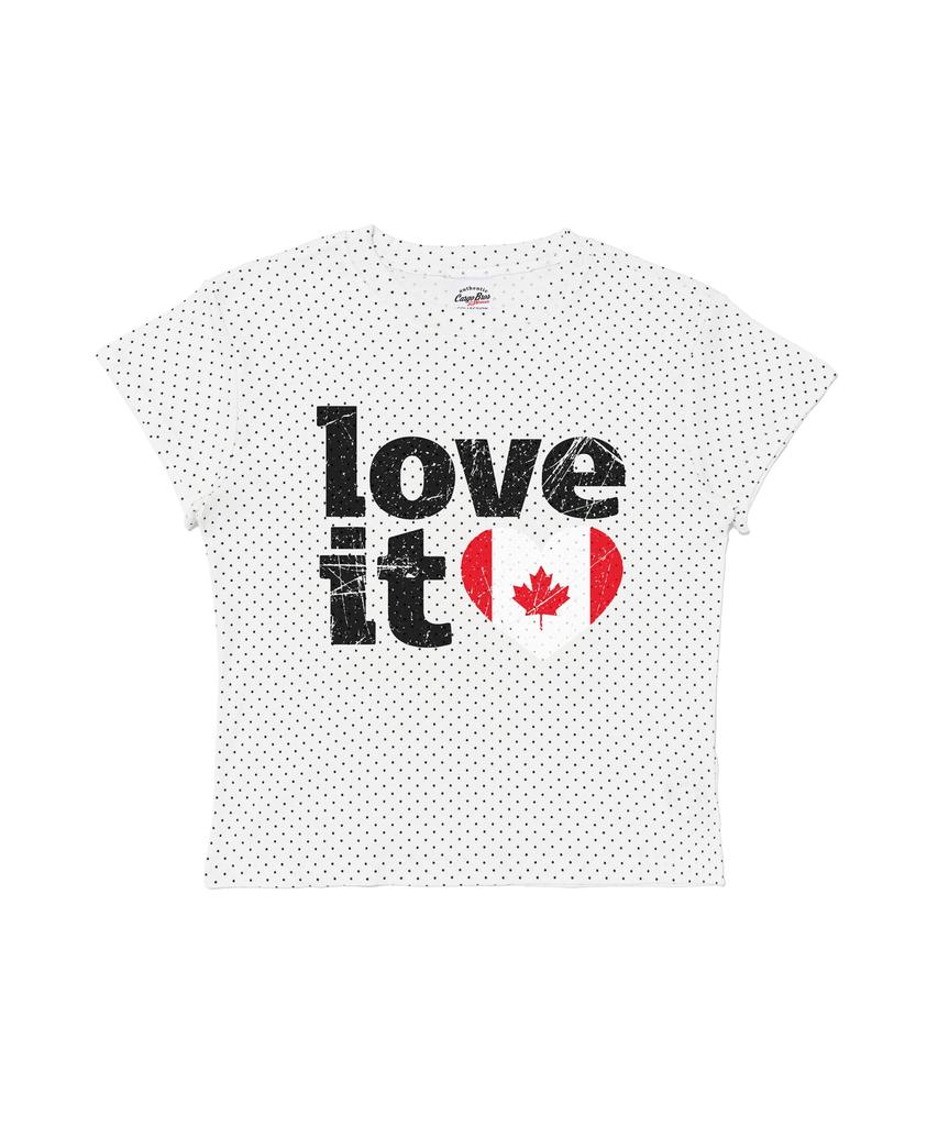 CARGOBROS FOR WOMAN Vintage Heart Canada Flag Short Sleeve Tee (White)