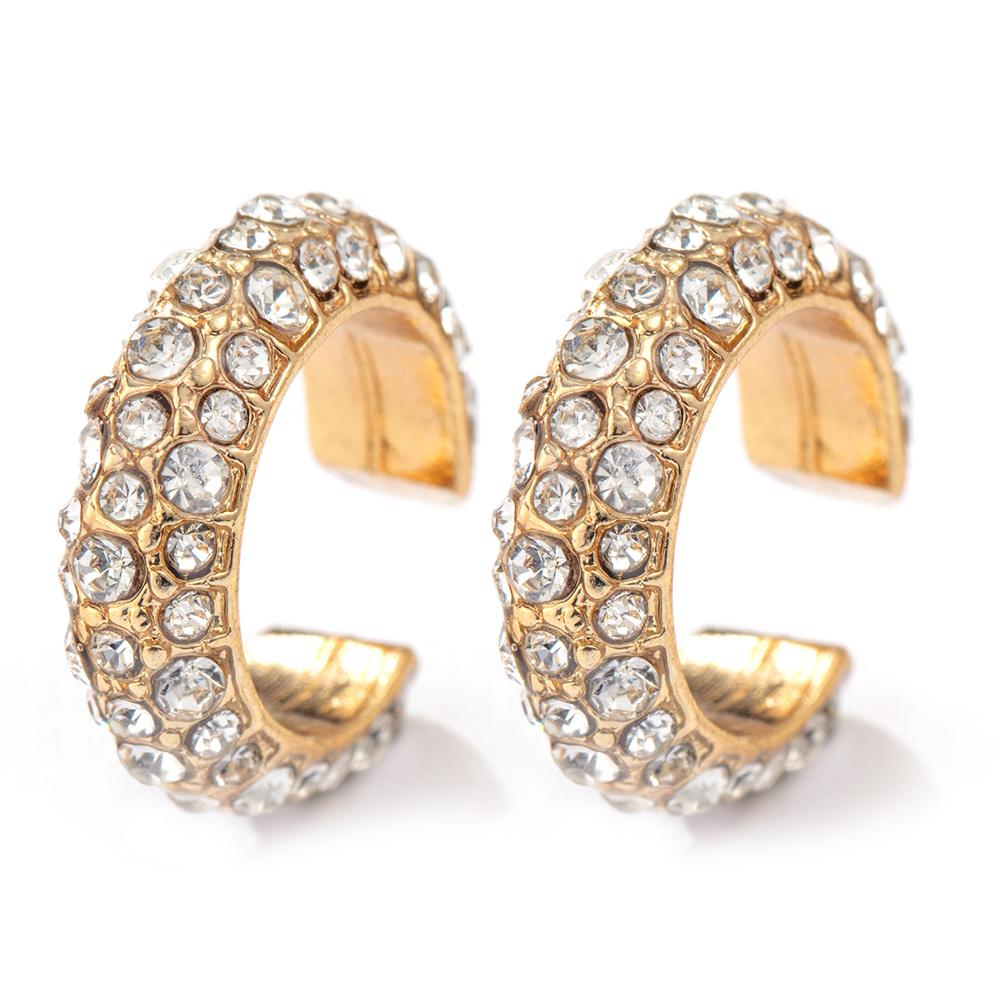 New Arrival Multicolor CZ Crystal Ear Cuff Stackable C Shaped Ear Clips No Pierced Cartilage Earring for Women Earcuffs