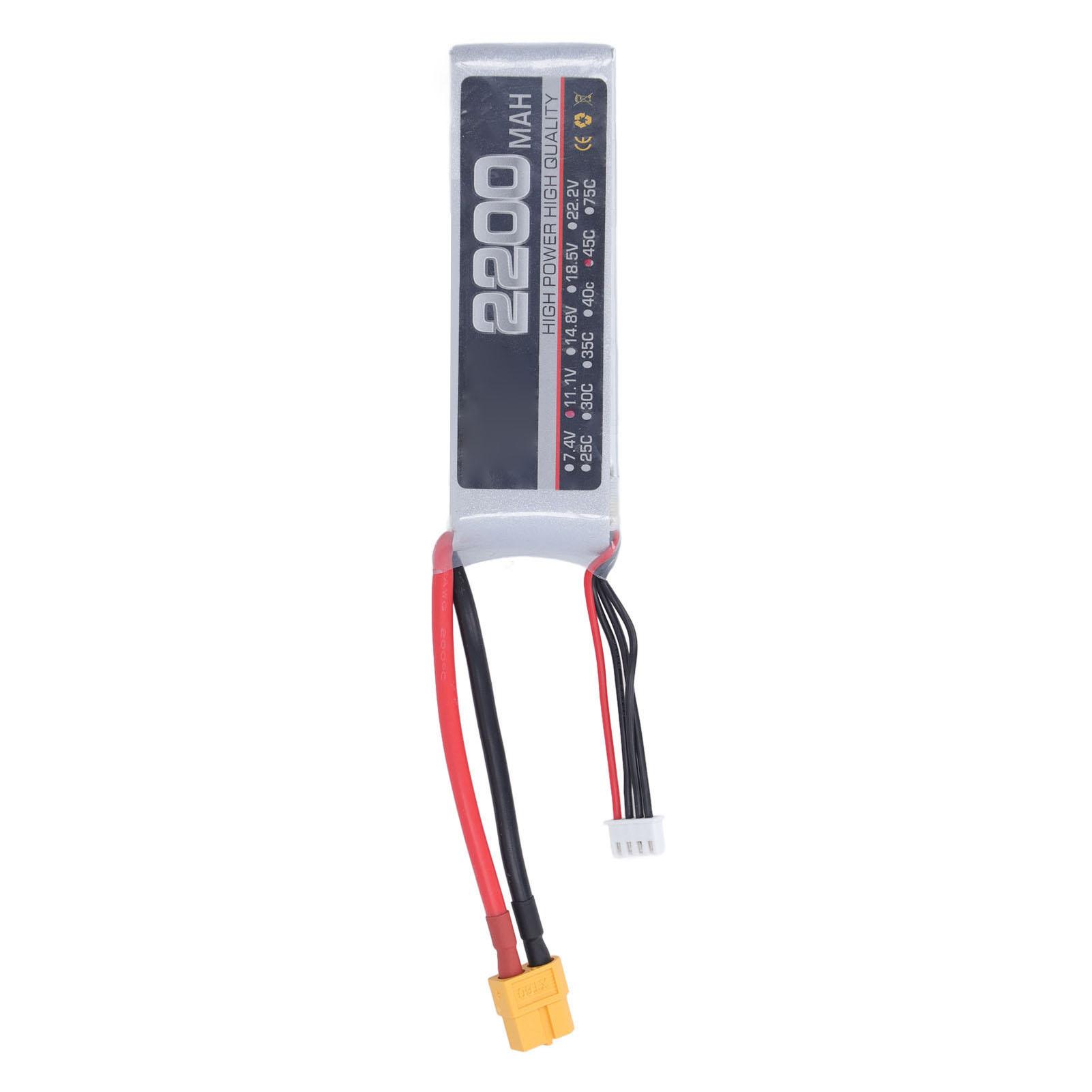 

High Rate Lithium Battery Professional 11.1V 3S 2200mAh 45C RC Lipo Battery for RC Drone Parts XT60