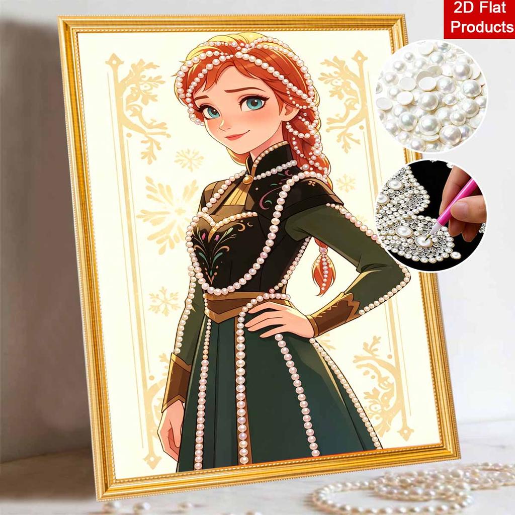 Disney Pearl Painting Frozen 2 Anna Handmade DIY Pearl Gemstone Painting Pictures Crafts Special Shape Home Wall Decoration