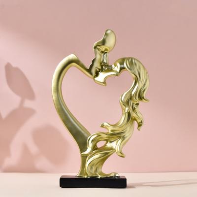 Jubiläumsgeschenk Nordischer Stil Paar Statue Herzform Abstrakt Harzfiguren Romantische Liebende Skulptur Schlafzimmer