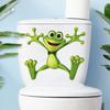 Toilet Lid Stickers, Cartoon Frog Design,Waterproof Bathroom Wall Decal, Removable Wall Stickers for Toilet Tank And Ceramic Tile