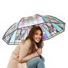 Vintage Stained Glass Automa Umbrel lFoldable Hand-Painted Transparent Umbrella Stylish Design Folding Umbrella for Colleagues