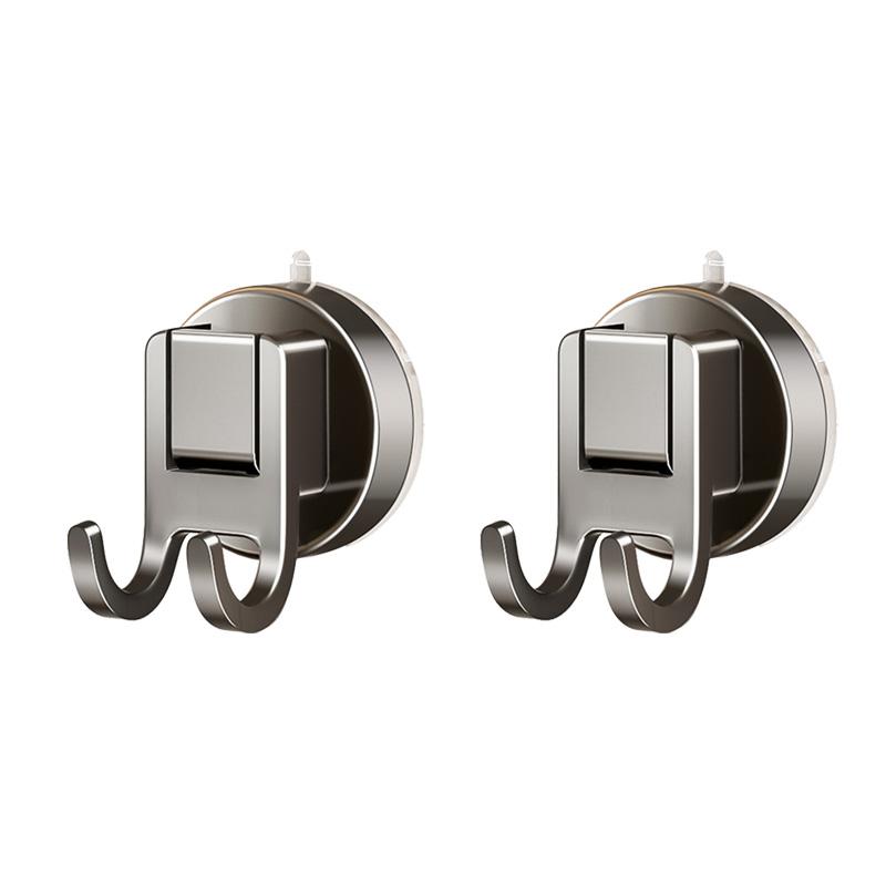 

Double Hook Suction Cup Wall Hanger, Reusable No Drill Organizer for Towels, Keys and Bathroom Items