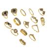 Fifteen Pieces of Personalized Trendy Alloy Design Sense Versatile Ring Set Suitable for Women's Daily Wear