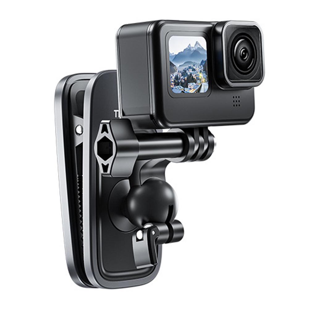 TELESIN GP-JFM-002 360 Degrees Adjustable Ball Head Backpack Clip Action Cameras Quick Release Mount Clamp