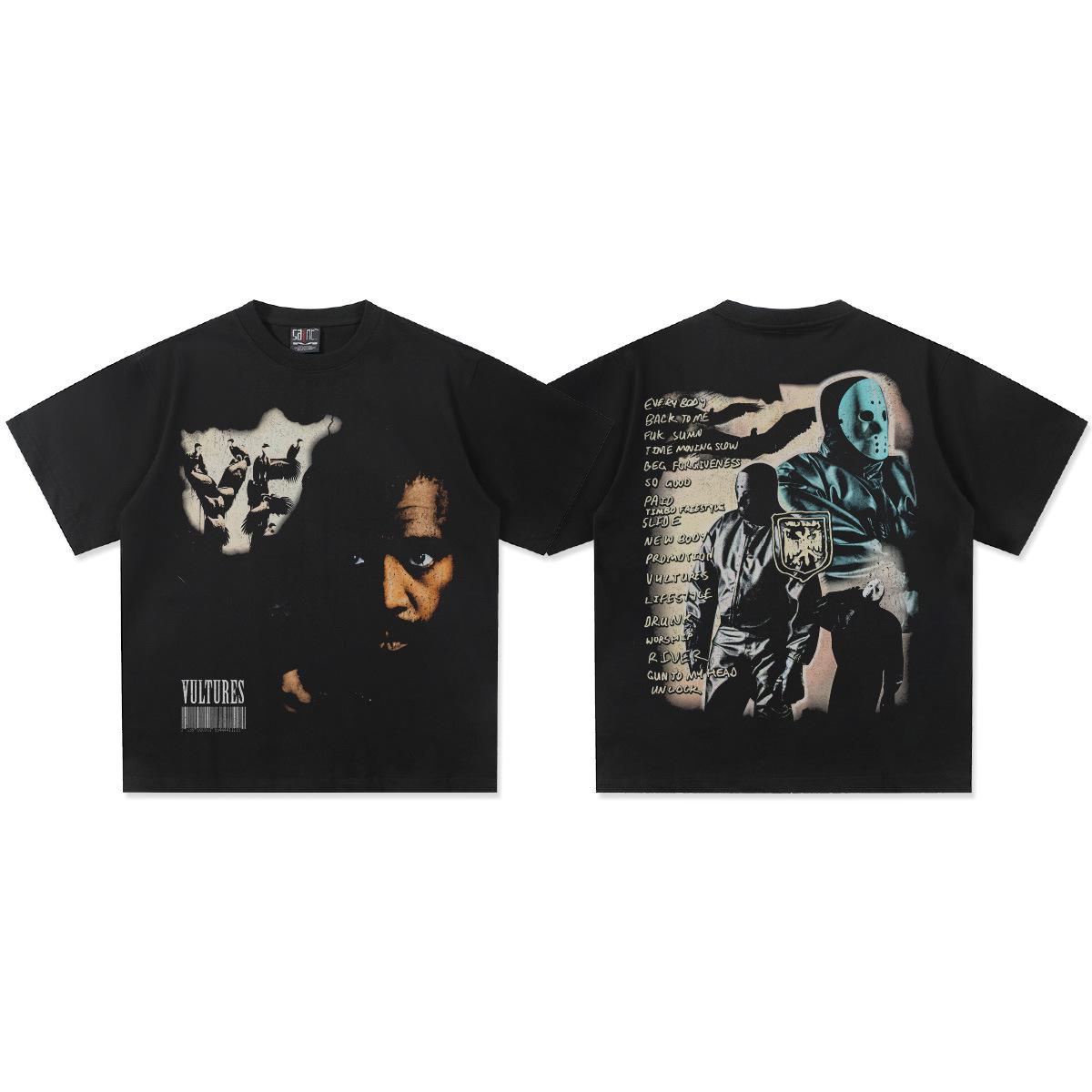 

2025 Летняя мужская хлопковая футболка оверсайз в американском ретро стиле, плотность 300 г, свободный крой, короткий рукав. XX-Large