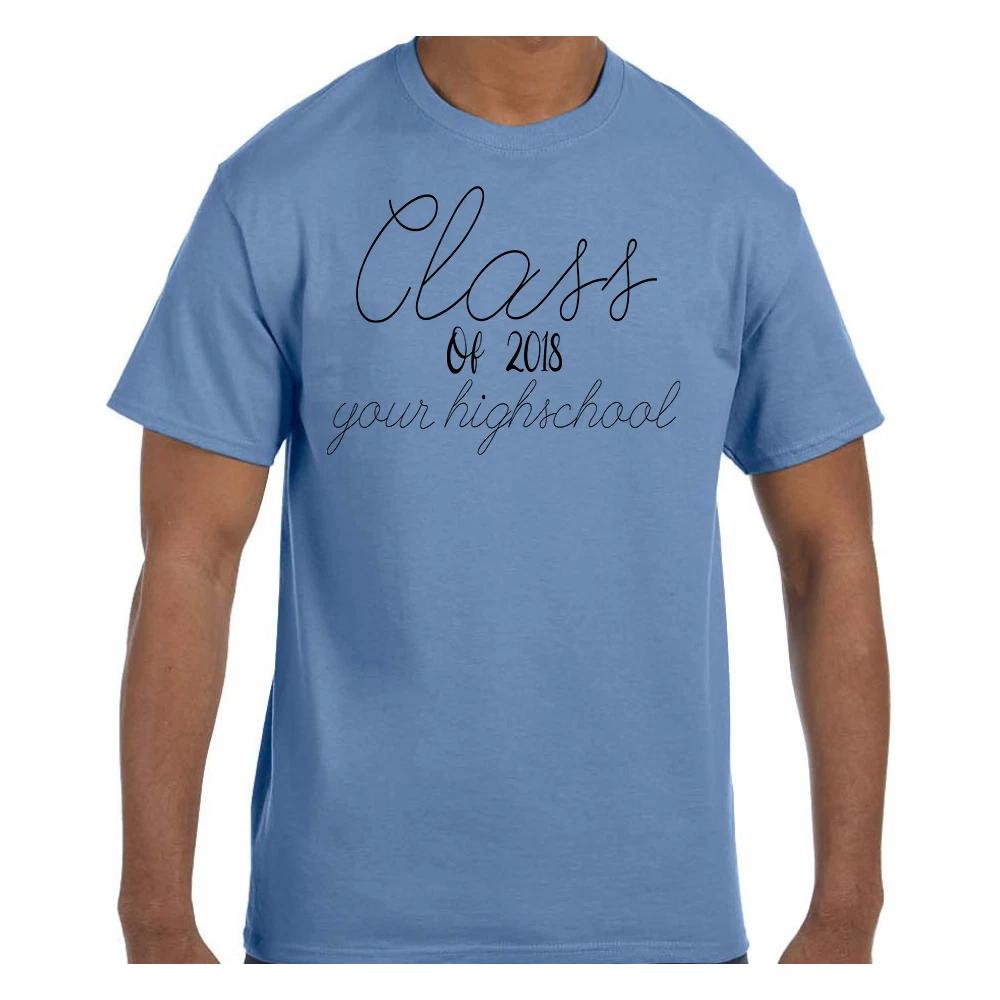 Funny Humor T shirt Class of 2018 Customized with Your High School Name 3XL
