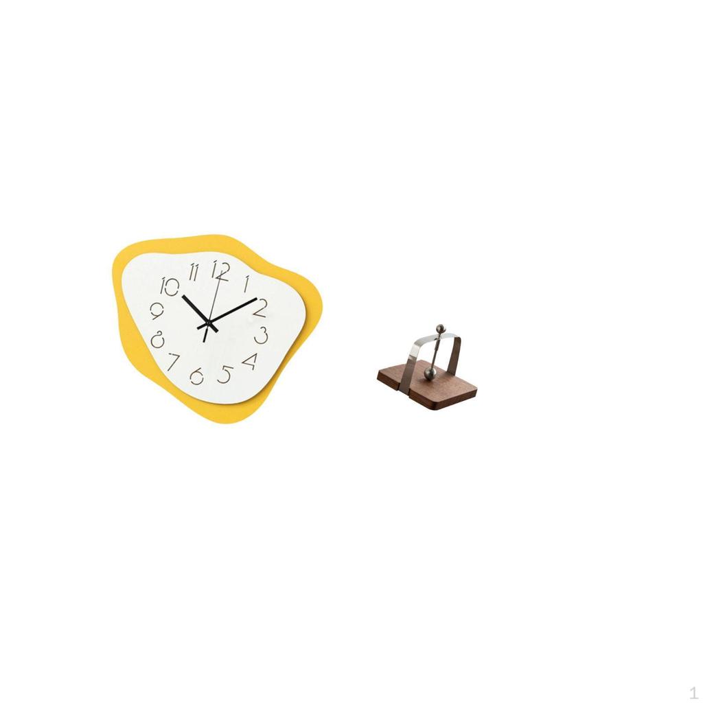 Acrylic Modern Timepiece Ornament for Office Kitchen Classroom with Wooden Base Organizer Tissue
