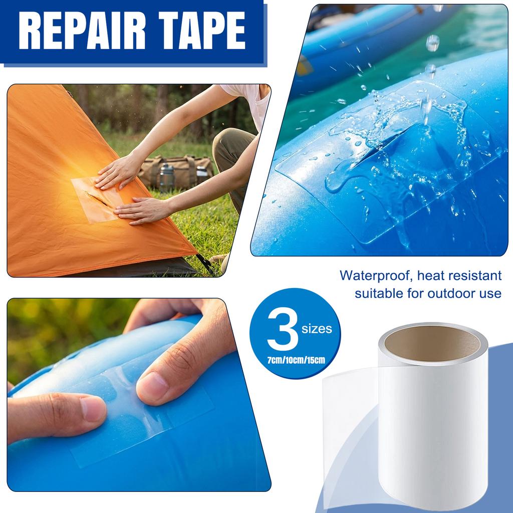 TPU Repair Patch for Inflatable Air Mattresses Swimming Rings and Pool Floats Waterproof Adhesive Sheet Roll for Quick Fixing and Sealing
