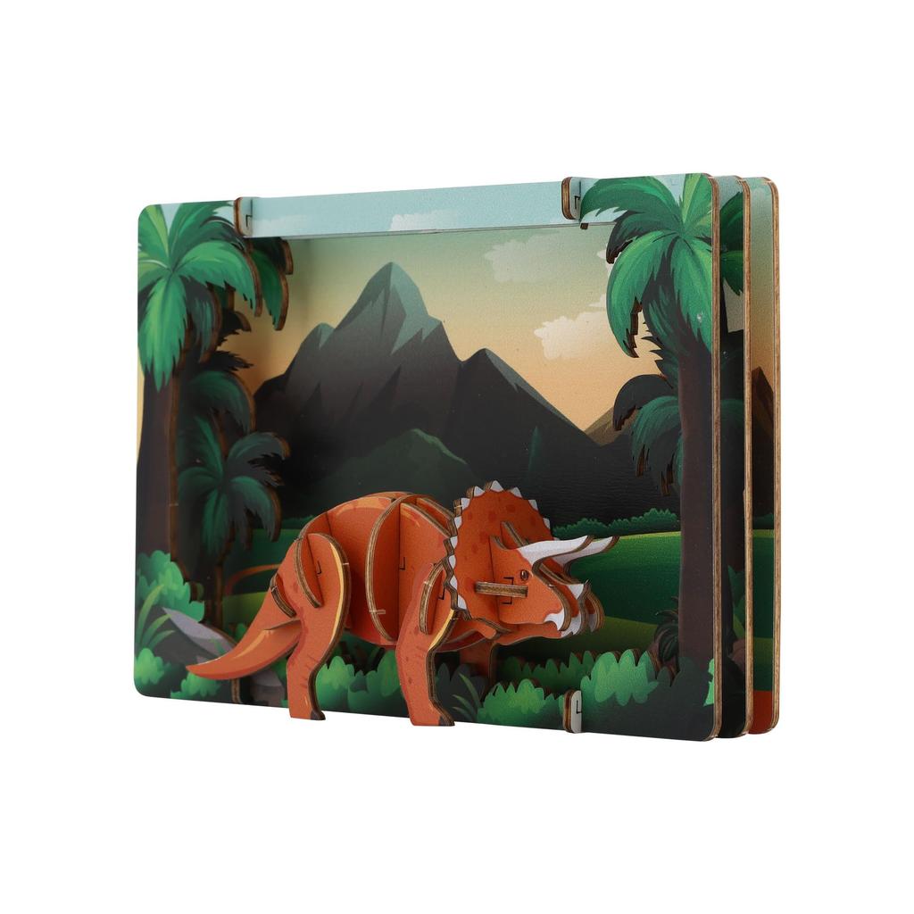 Luke Run APRICUS 3D Theater Puzzle Triceratops Puzzle, 14,7 x 3,9 x 9,7 cm, Holz