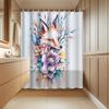 Modern Art Graffiti Fox Shower Curtain - Painted Street Style Design, Includes 12 Hooks, Decorative Bathroom Partition Curtain