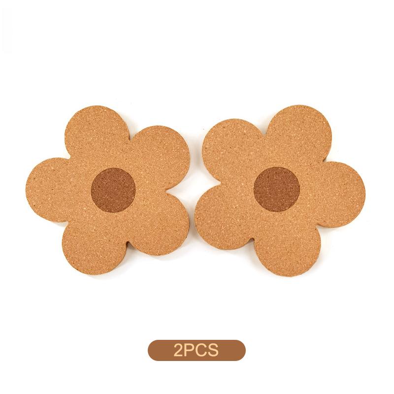 Floral Cork Coaster - Reusable Office Insulated Coaster With Cork Flower Design, Suitable For Coffee, Tea Cups, Etc