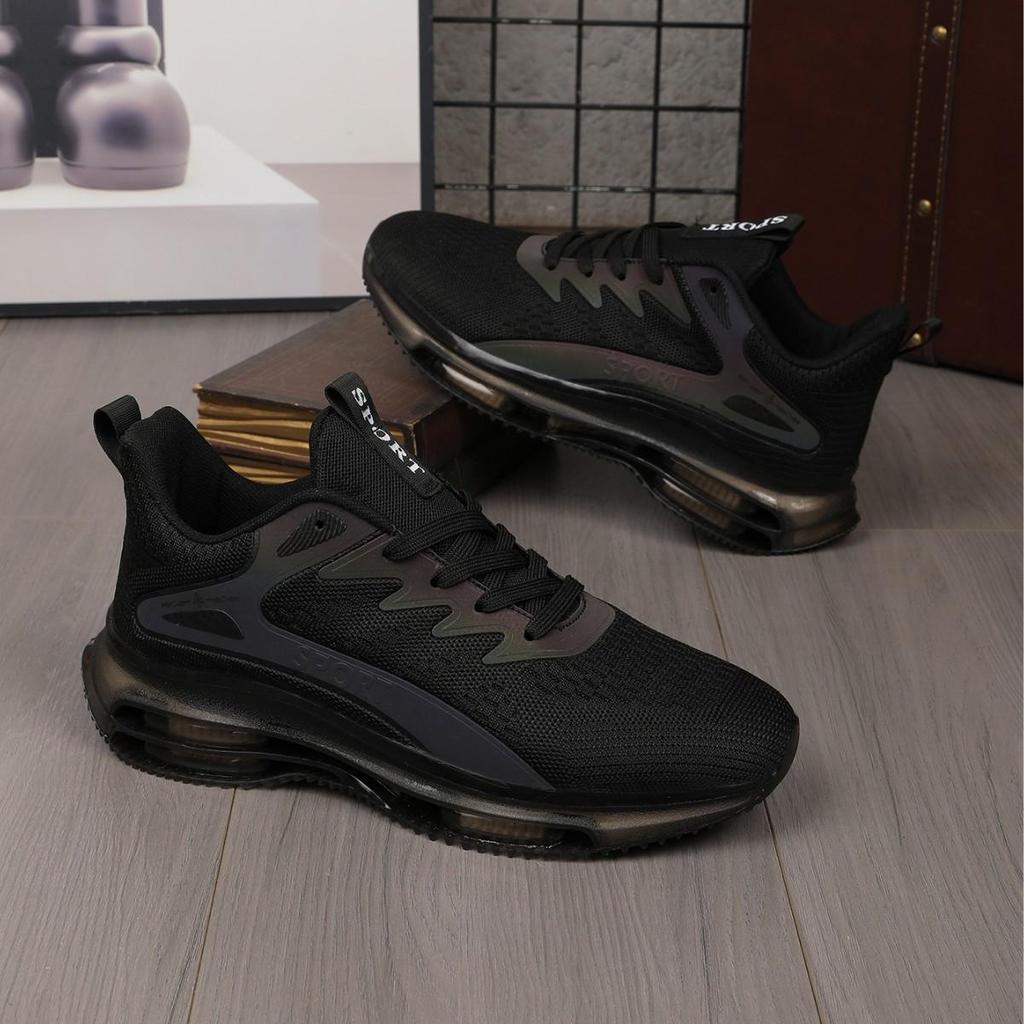 Men's Spring 2025 Mesh Breathable Air Cushion Running Shoes - Shock Absorption, Large Size