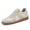 Men's German Cowhide Training Shoes: 8CM Height Boost, Lightweight, Comfortable, Casual Lace-Up with Soft Rubber Sole.