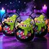 Holiday Treat Bag 2/4/6Pcs Clear Gift for Halloween Christmas, Goodie Candy Bags Packaging with Handle, Resealable Sealed Pouch Party Favors