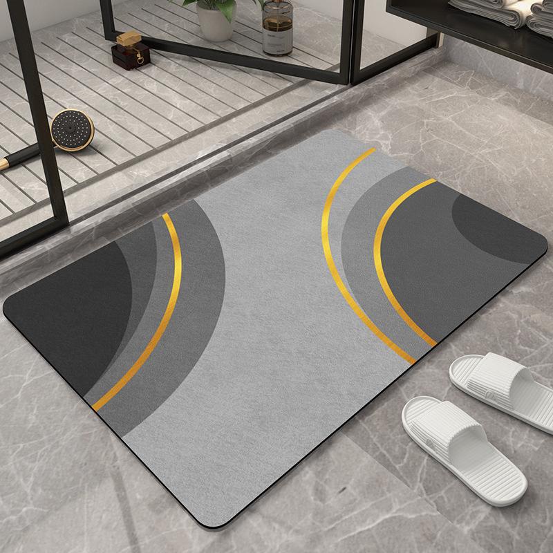 

Bathroom Floor Mat Absorbent Dirt-resistant Toilet Diatom Mud Foot Mat Absorbent Mat Non-slip Quick-drying Foot Mat 40×60cmGZN