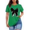 Ladies' Loose Comfortable Casual Fashionable  Bow Pattern Printed Round Neck Short Sleeved Shirt