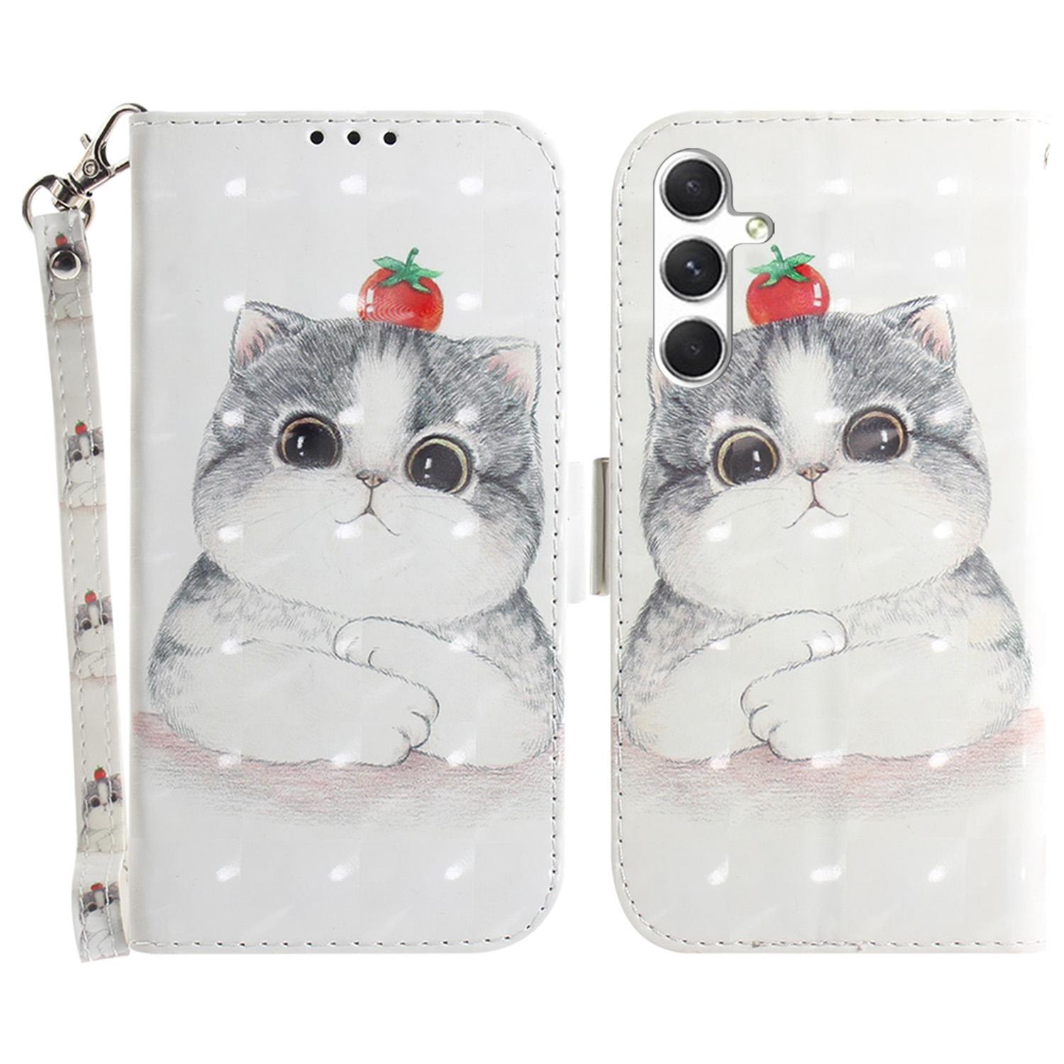 

Для Samsung Galaxy S25 Чехол с рисунком Печать Кожаный кошелек Чехол для телефона D