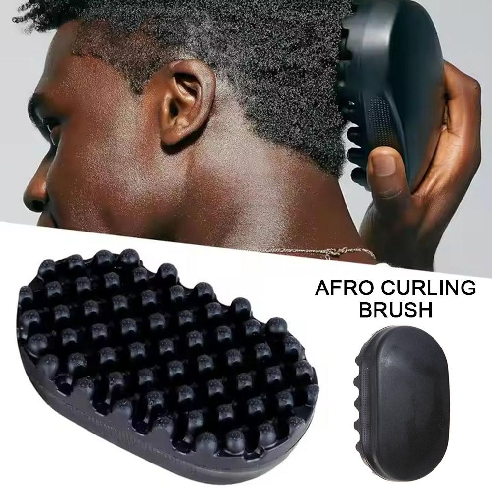 Rubber brush for curling hair