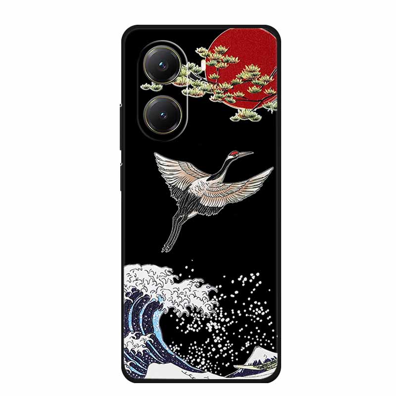 For Xiaomi POCO X7 Pro Case X7Pro 3D Relief Emboss Flowers Black Silicone Soft Back Cover Case For Redmi Turbo 4 Case Turbo4 Bag