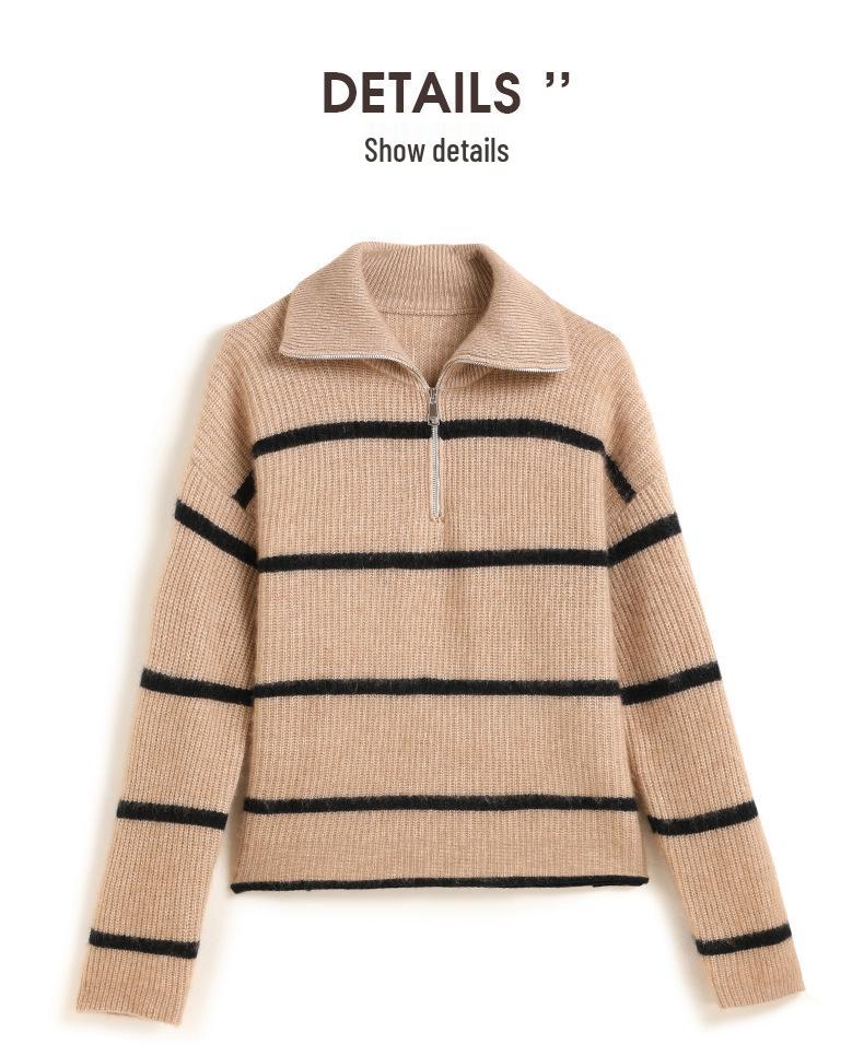 Women's Thickened Cashmere POLO Sweater - Light Luxury, Soft Knit, Loose Fit for Autumn/Winter
