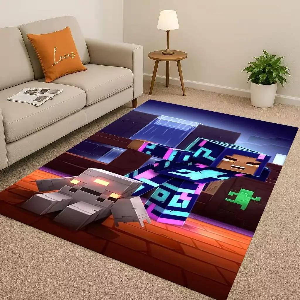 3D S-Sand B-box Cartoon Game Living Room Non-Slip Area Rug Soft Carpet for Bedroom Playroom Sofa,Easy Clean Home Decor Doormat