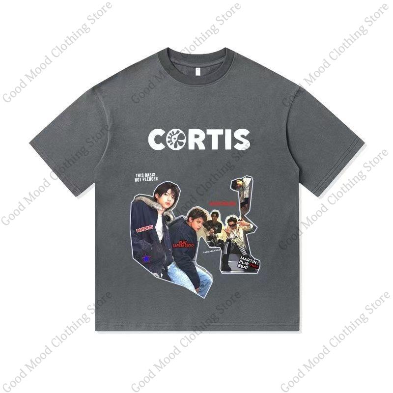 CORTIS Print T Shirt Fashion Street Hip Hop Retro JUHOON KEONHO SEONGHYEON Print Tshirt Kpop Fans Cotton Short Sleeve Tee Tops