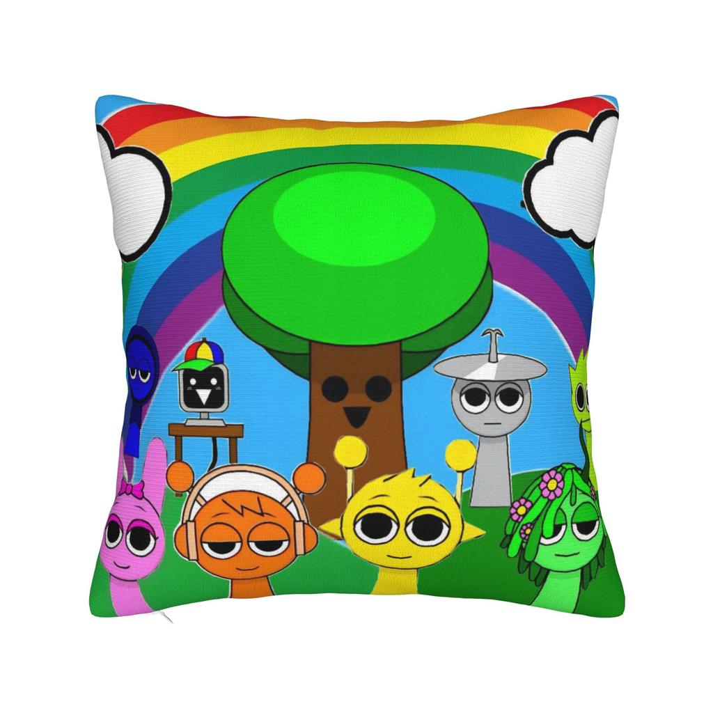 Sprunki Game Square Pillow Cases Cartoon Cushion Cover Fashion Polyester Decor Pillowcover for Car 45x45cm