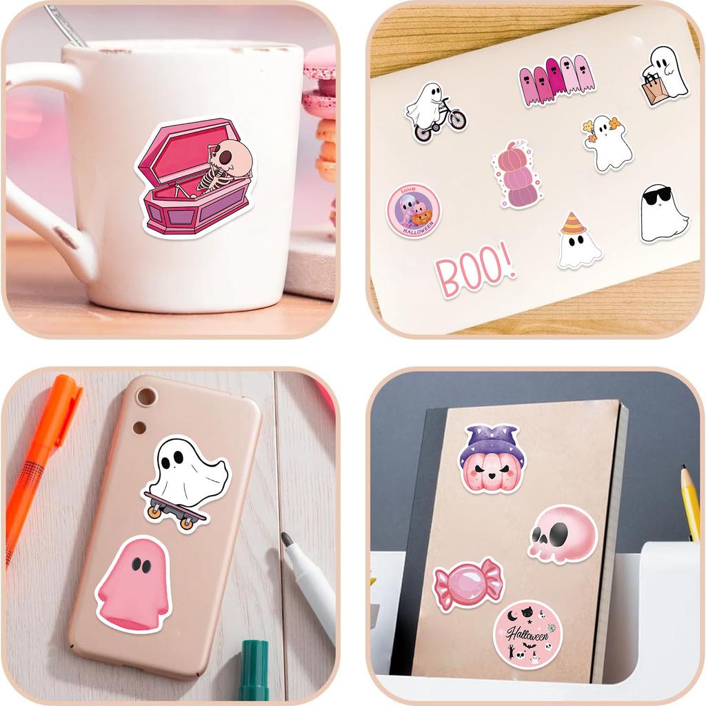 100 Cartoon Halloween Ghost Doodle Stickers DIY Decorative Guitar Notebook Suitcase DIY Waterproof
