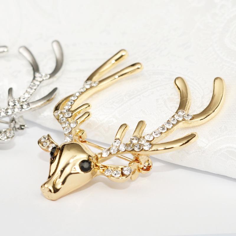 

Deer Diamond Brooch Chain Accessories Men S Women S Suit Suit Shirt Temperament Collar Pin Collar Buckle Brooch Pin Accessories