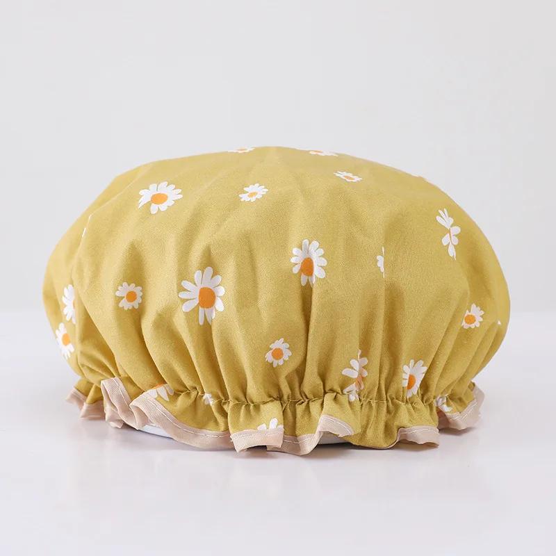 Women Hair Cap Hat Supplies Bathroom Double Layer Shower Waterproof Thick Cover Accessories