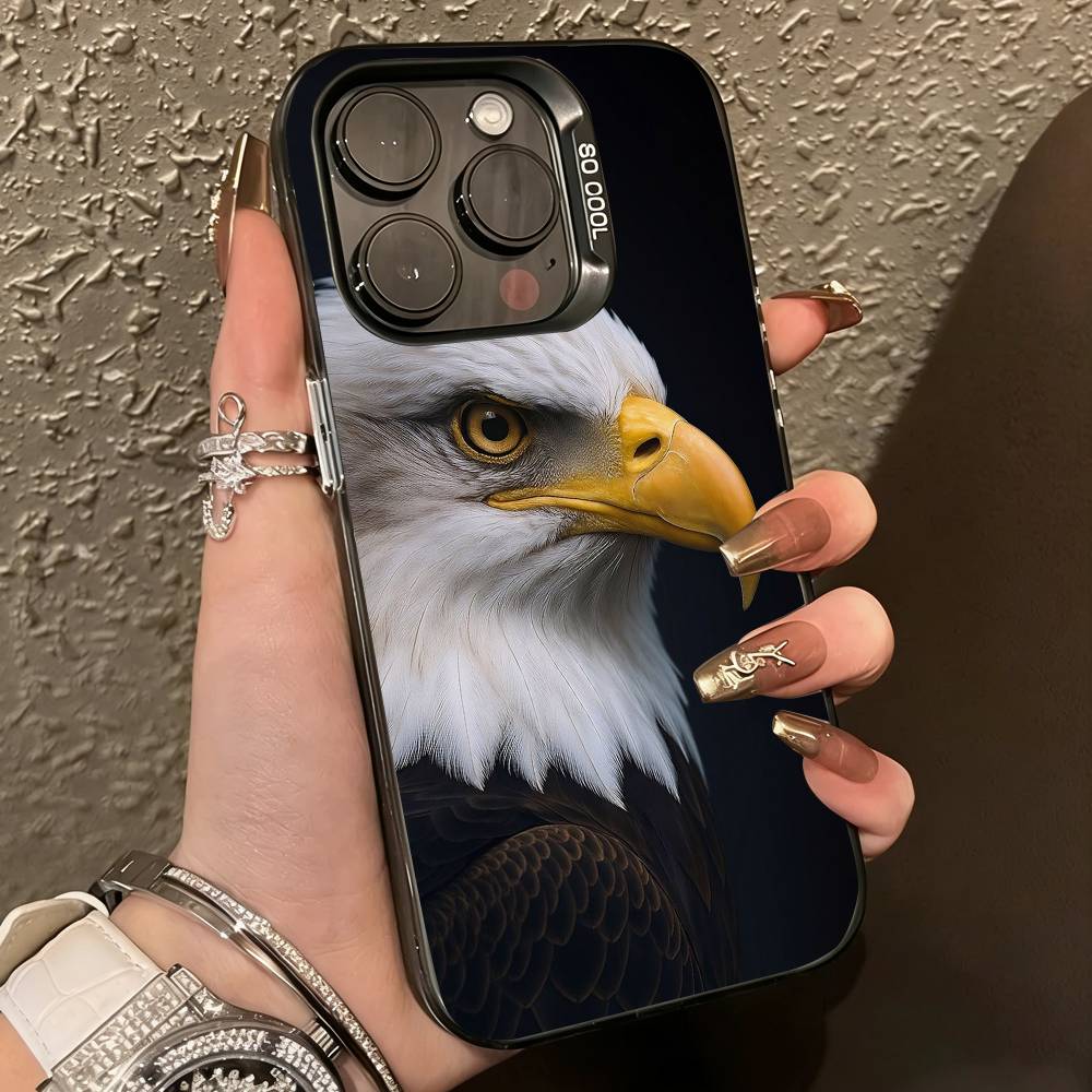 Eagle Cool-l Anima Phone Case For iPhone 17,16,15,14,13,12,11 Plus,Pro Max,XS,Colorful Silver Black Cover