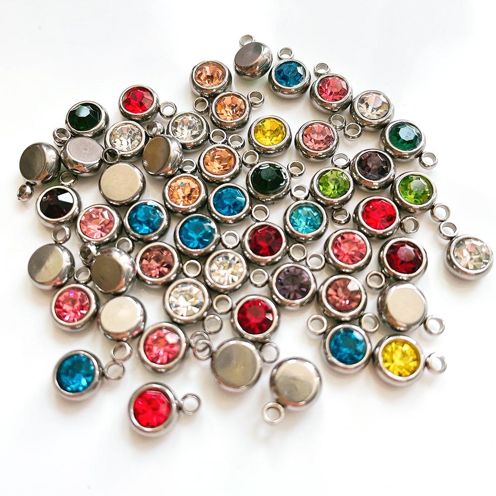 

20pcs Stainless Steel Rhinestone Beads Gold Color Crystal Charms Pendants for Jewelry Making DIY Bracelets Necklaces Wholesale