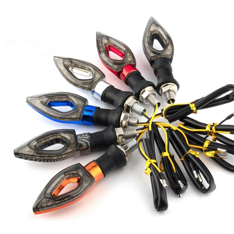 Motorcycle LED Turn Signal Indicator Light Amber Blade Lights Indicator Waterproof Universal Blinkers Flashing Moto Bike Accesso
