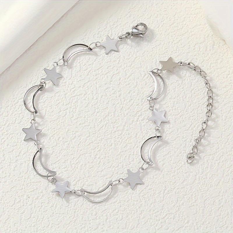 1pc European Cross-border Fashion Moon Star Ankle Chain Trendy Personality Street Beach Anklet