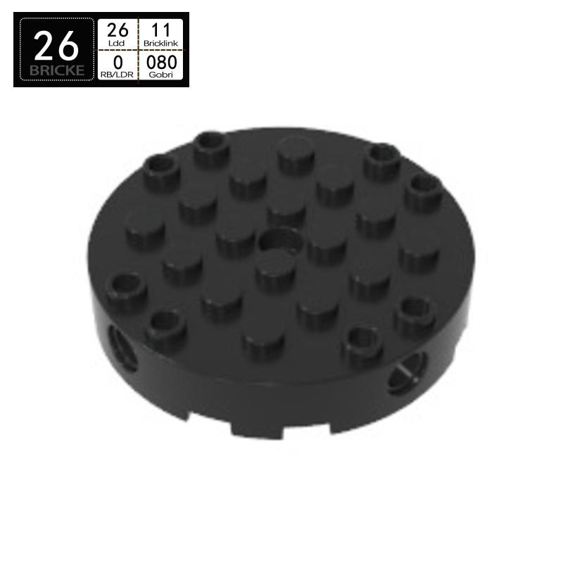BRICKE 18897: 6x6 Round Building Block with Side and Center Holes - LEGO Compatible 50g (~7pcs)