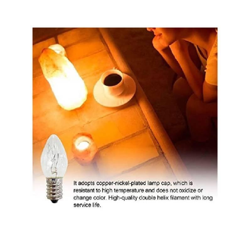 Lâmpada de Luz E14 Prata 220v 10w C7 Ponta Afiada Rosca Pequena Lâmpada de Sal Lâmpada de Aroma Luz Noturna Lâmpada Incandescente