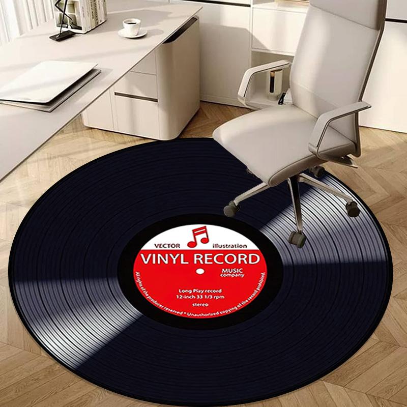 1Pc Music Staff Circular Print Rug - home decoration Carpet For Living Room Bedroom Flooring Computer Chair Area Rug