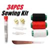 34 Pcs Sewing Kit With Large Eye Steel Needles Colored Threads And Tools For Home Mending Diy Sewing Projects