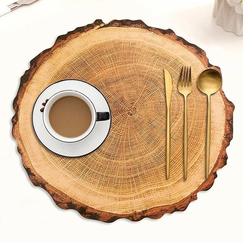 Baumstamm Platzset Haushalt Holzmaserung Esstischmatte Hitzeschutz Isolierung Teeraum Dekoration