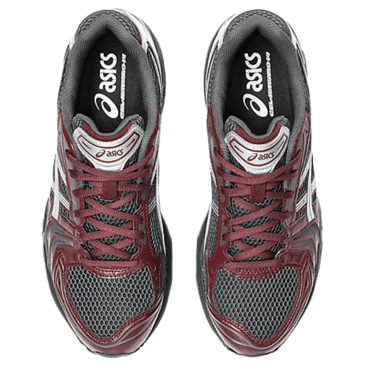Asics Gel Kayano 14 Synthetic Leather, Artificial Leather Cushioning Support Casual Running Shoes Unisex Gray Red 1203A537-022