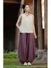 Women's Spring Retro Zen Loose Ramie Cotton Linen Harem Pants for Kung Fu Meditation