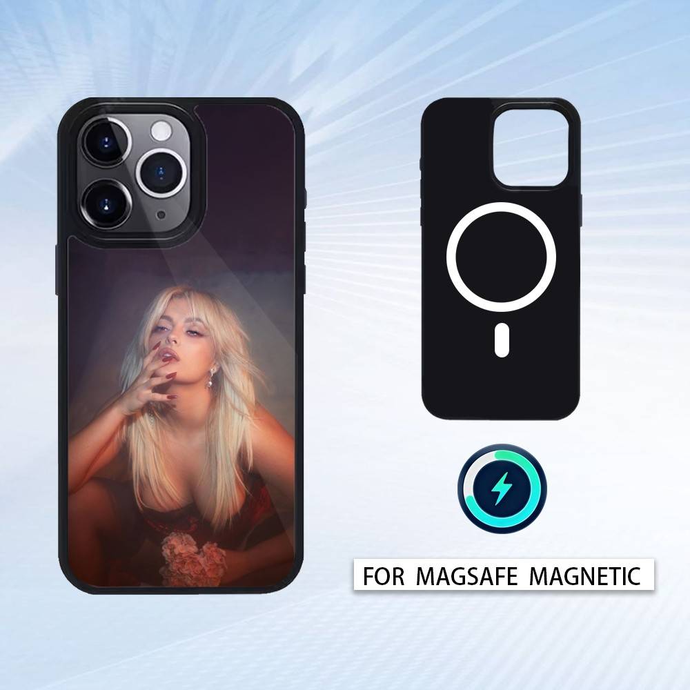 B-Bebe Rexha Singer Phone Case For iPhone17,16,15,14,13,12,Pro,Max,Magnetic For Magsafe Wireless Charging