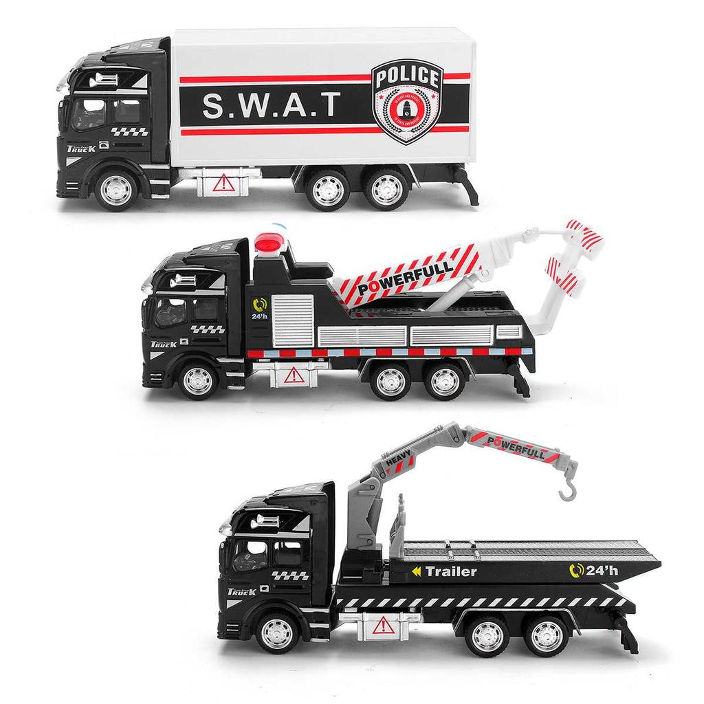 1/48 City Rescue Toy Car, 20cm Alloy Crane Trailer, Truck Trailer, Children's Day Gift Toy Mode