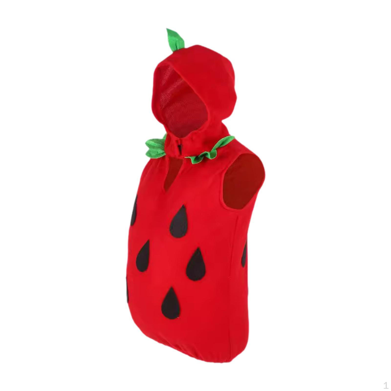 Детский костюм Клубничный топ Фруктовый косплей наряд для фото реквизит праздничная вечеринка 3 to 5 Years