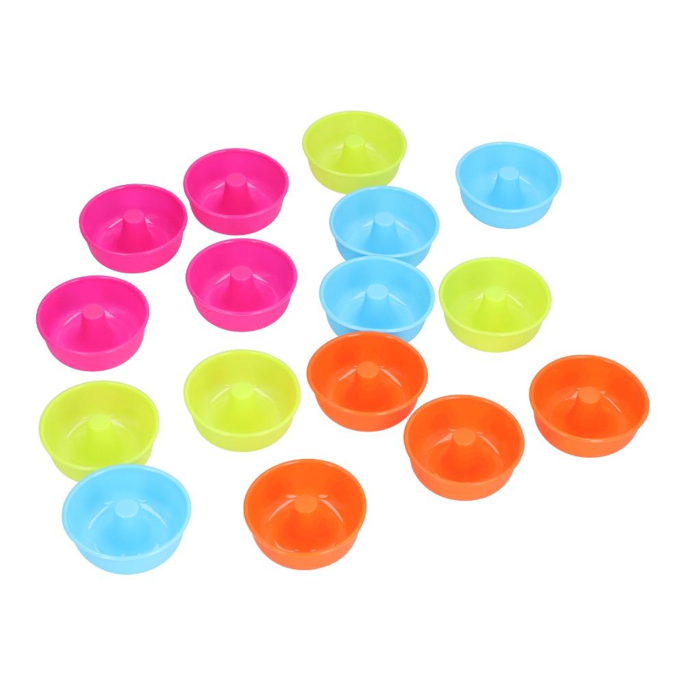 16pcs Non-Stick Silicone Baking Mold Colorful Baking Cups Durable Donut Mold  Bakery Catering