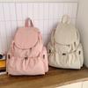 Korean version of fashionable nylon solid color schoolbag spring new versatile lightweight travel bag large capacity student bag women