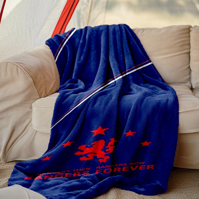 1pc Comfortable Home Print Throw Blanket, Rangers FC Blanket For Bed and Sofa Use, Special Present For Family