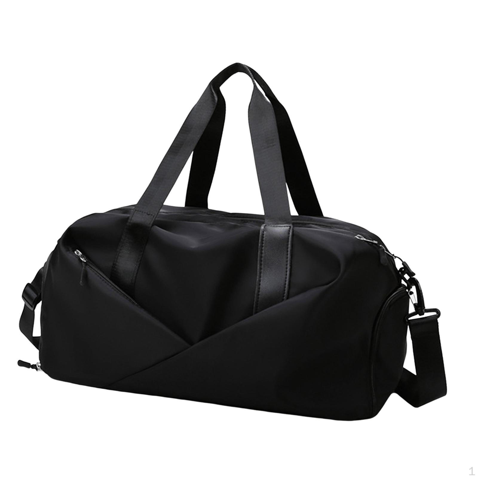 

Travel Bag Gym for Women and Men Large Adjustable Strap Multifunctional Overnight Weekender Black Large